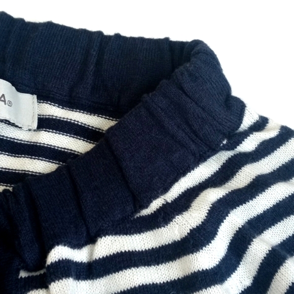 Merona Navy Blue White Stripe Rayon Blend 3/4 Sleeve Button Up Cardigan XS - Picture 5 of 16